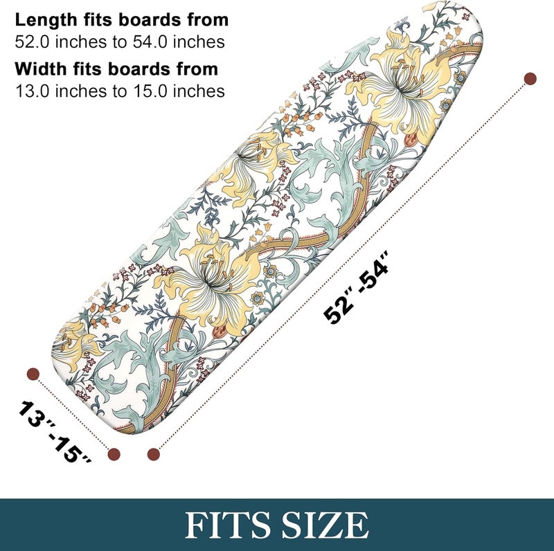 veiox Standard Size Ironing Board Cover and Pad, Full Size Scorch Resistant Padding, 100% Organic Cotton, Heat-Resistant & Washable – Elastic Trim for Easy Installation - Image 2